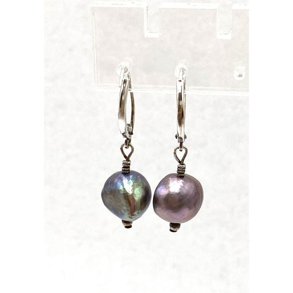 925 Pearl Earrings Sterling Silver Hooks Dangles Drops Fresh Water Pearls